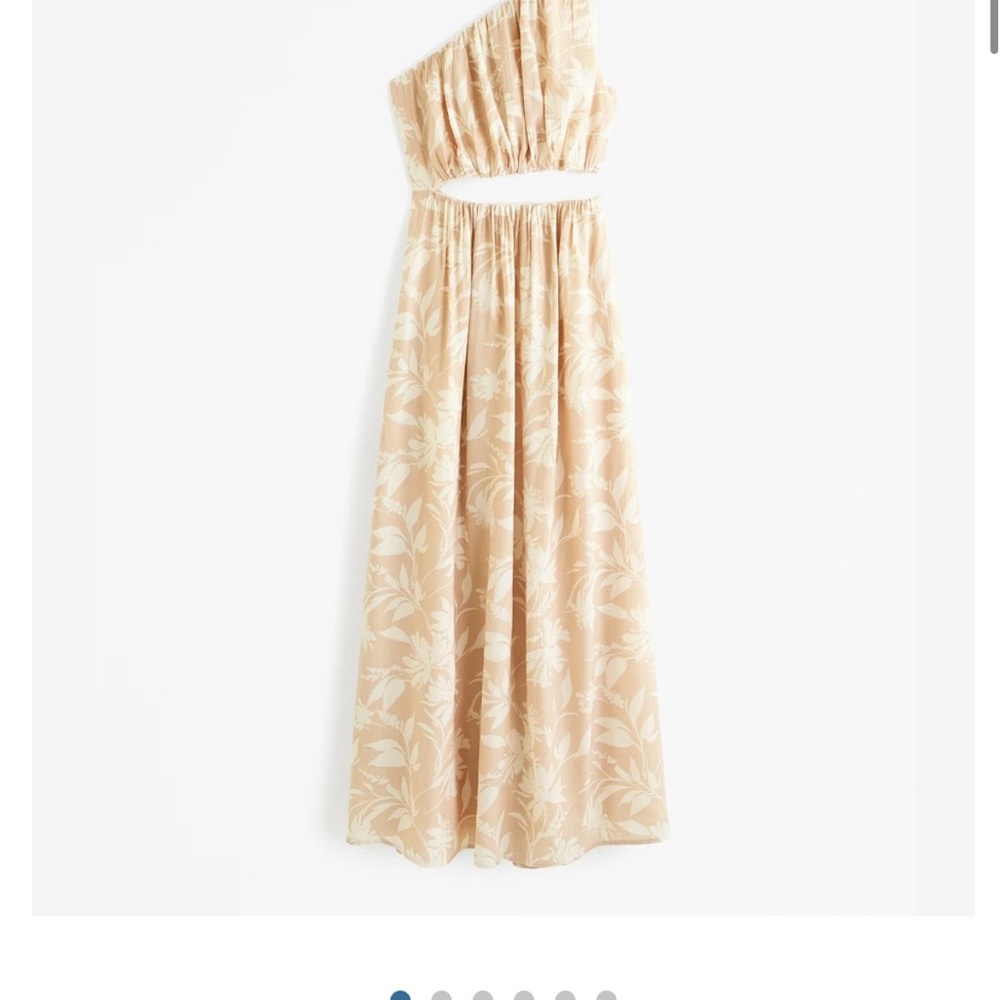 Abercrombie & Fitch Tan and Cream midi dress